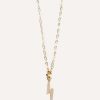 Jewelry * | Joy Dravecky Lightning Bolt Charm Necklace Gold