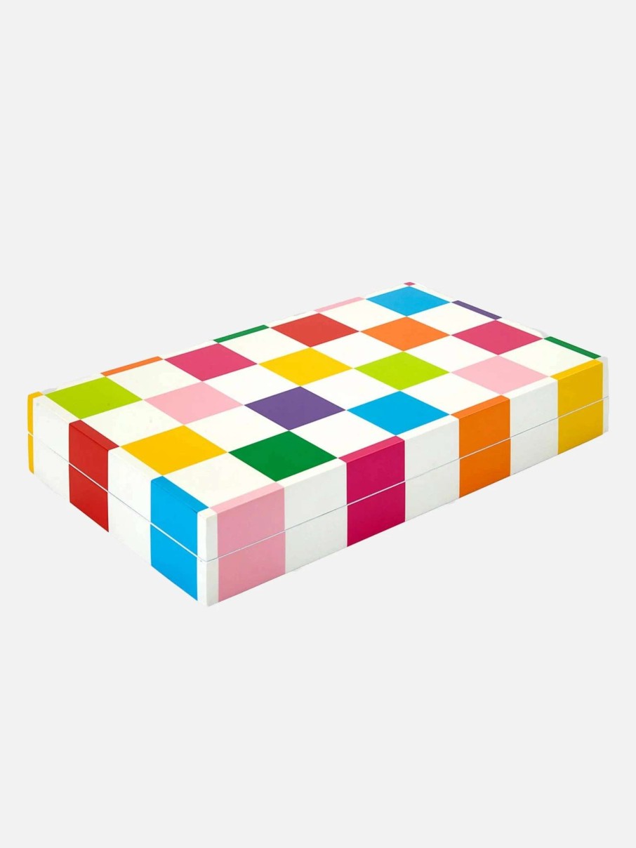 Decor * | Jonathan Adler Checkerboard Backgammon Set Rainbow