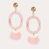 Jewelry * | Neely Phelan Orbit Mink Drop Earrings Light Pink