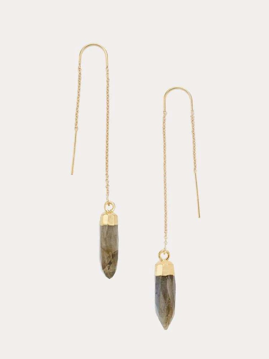 Jewelry * | Ever Alice Threader Earrings Labradorite