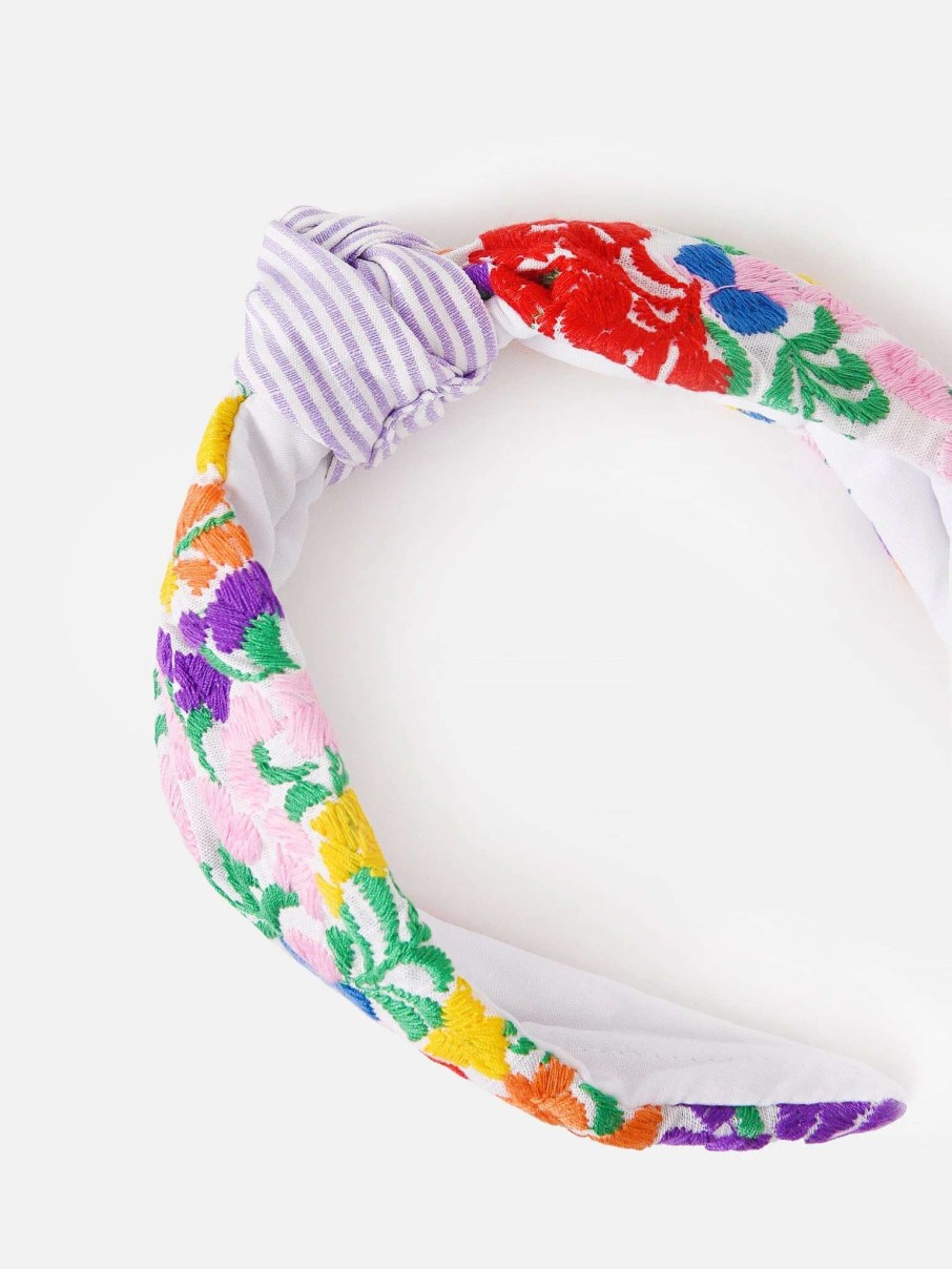 Jewelry * | J.Marie J. Marie Carmela Headband White/Multi Embroidery