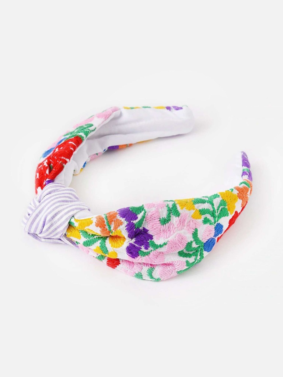 Jewelry * | J.Marie J. Marie Carmela Headband White/Multi Embroidery