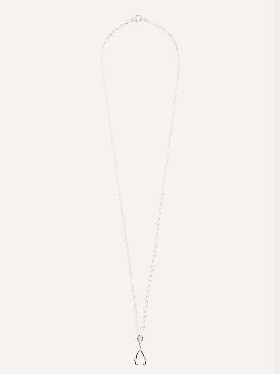 Jewelry * | Joy Dravecky Wishbone Charm Necklace Silver