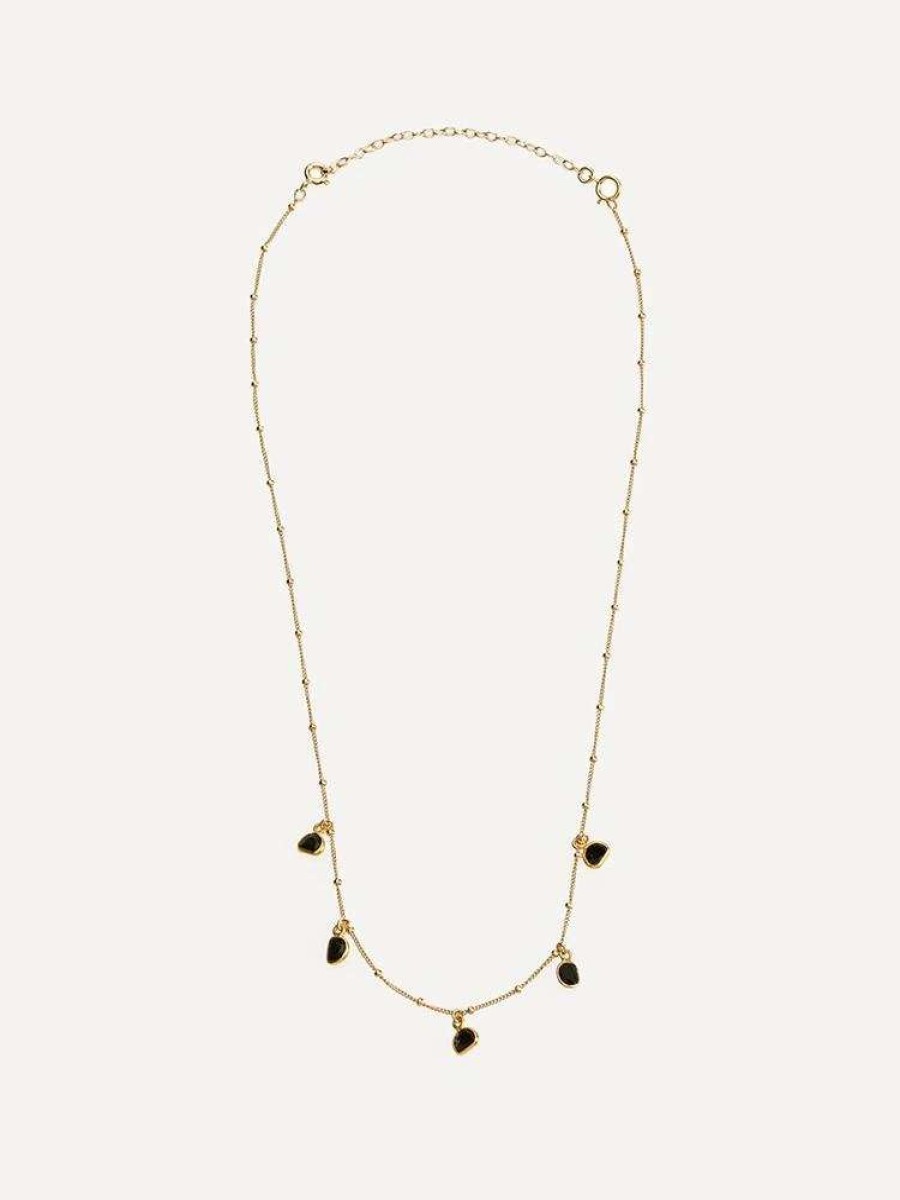 Jewelry * | Joy Dravecky Mini Bezel Drop Necklace Black Onyx