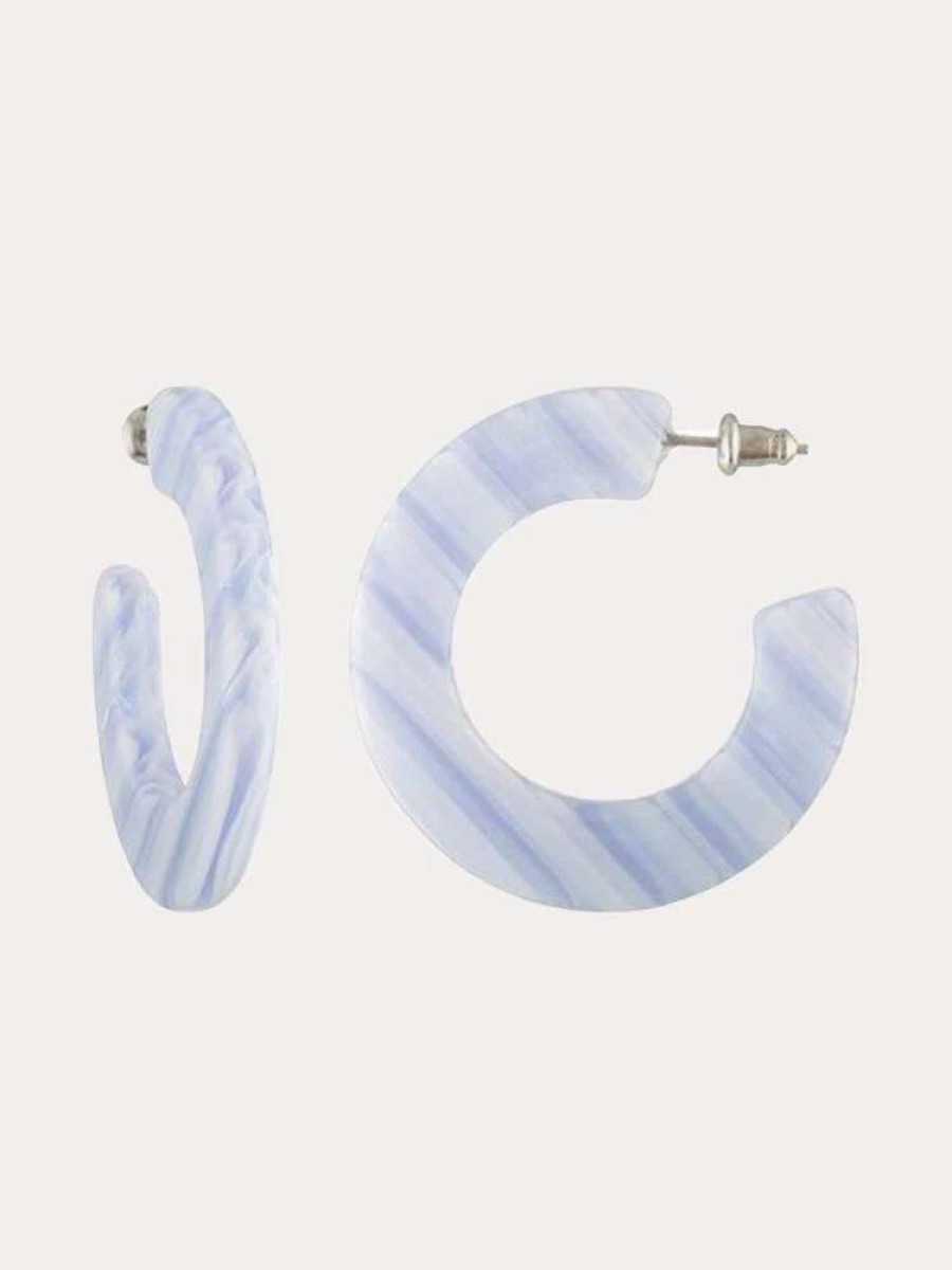 Jewelry * | Machete Kate Hoop Earrings In Riviera Stripe