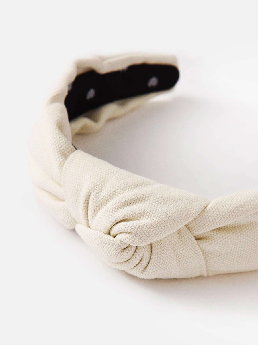 Jewelry * | Lele Sadoughi Woven Knotted Headband Ivory 100