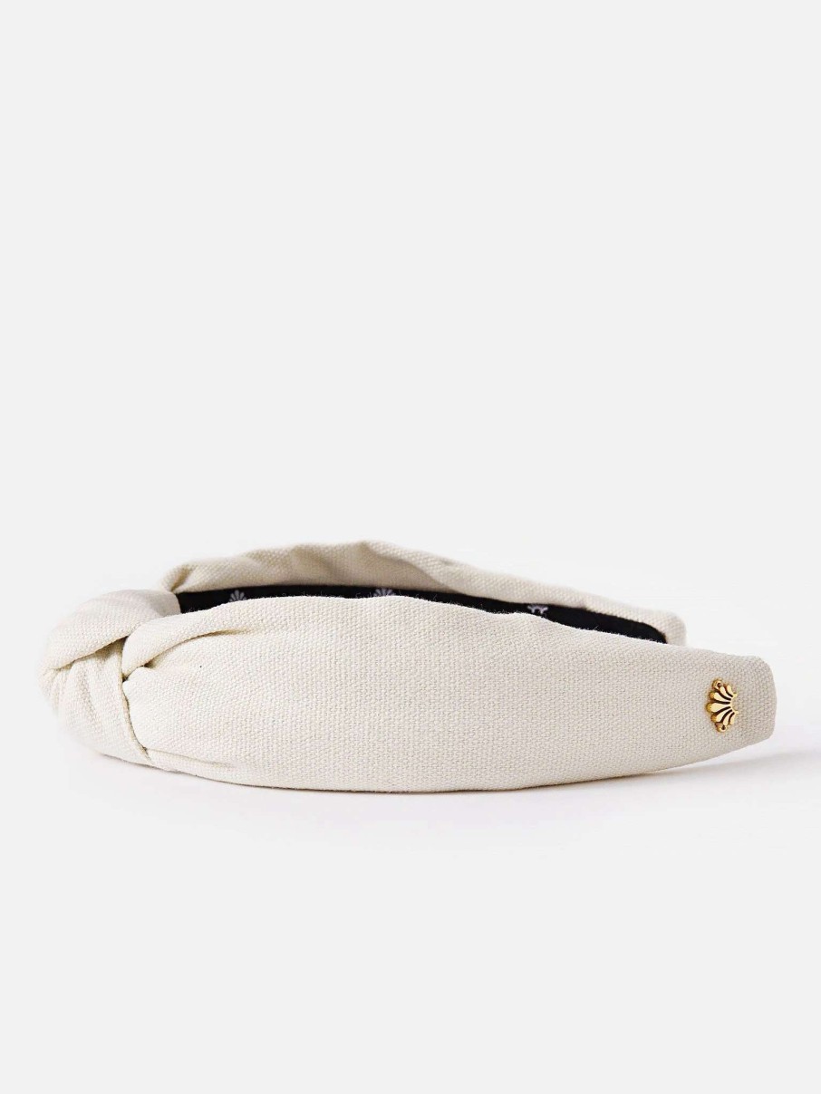 Jewelry * | Lele Sadoughi Woven Knotted Headband Ivory 100