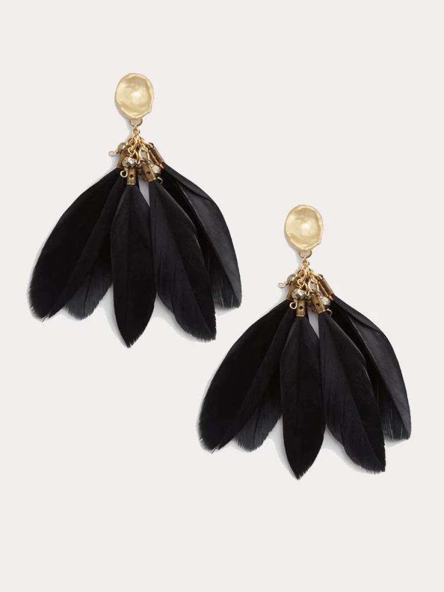 Jewelry * | Ever Alice Feather Earrings