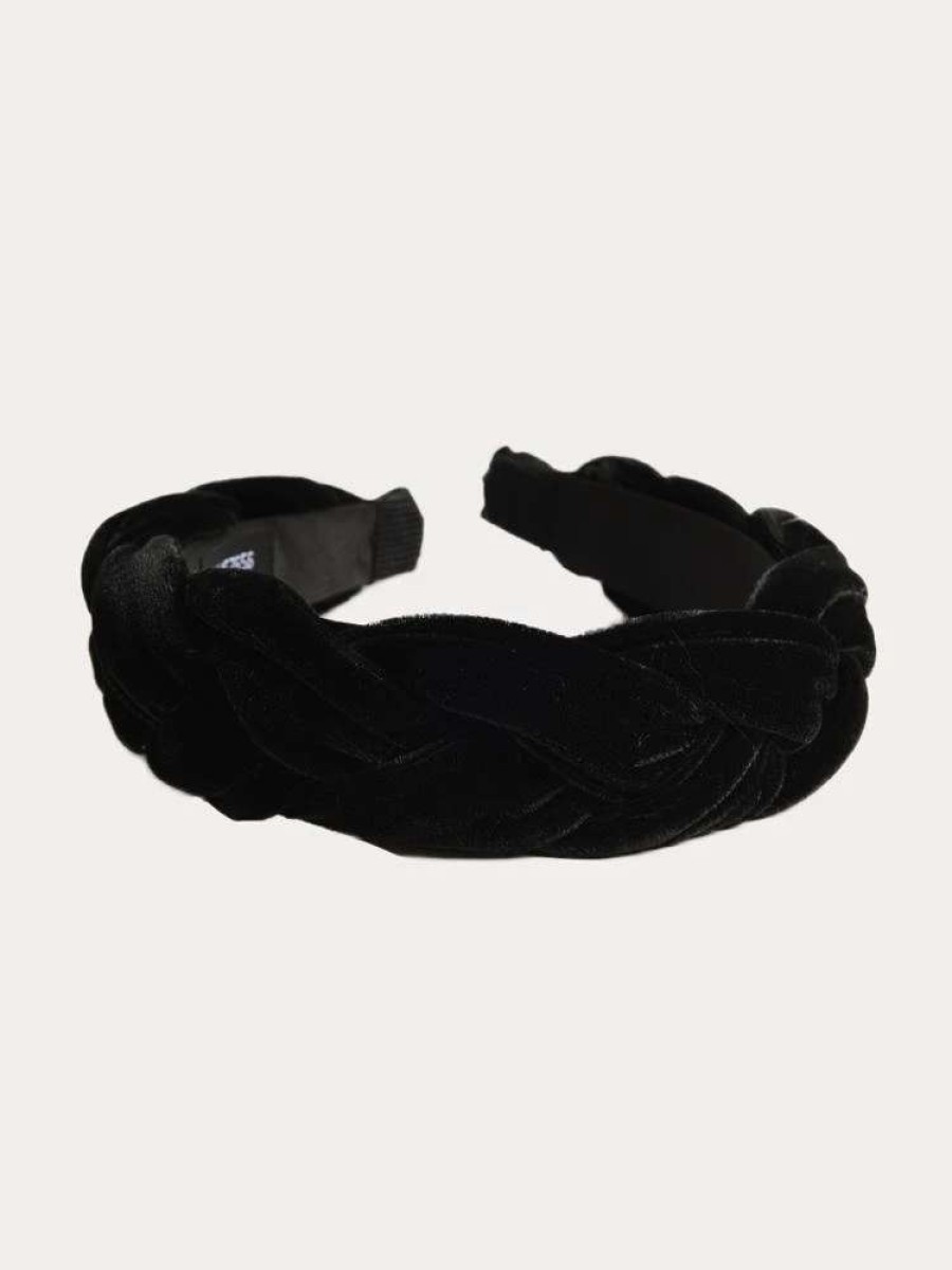 Jewelry * | Fame Velvet Headband Black