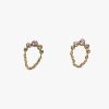 Jewelry * | Tai Cz Dangle Chain Stud Earrings Gold