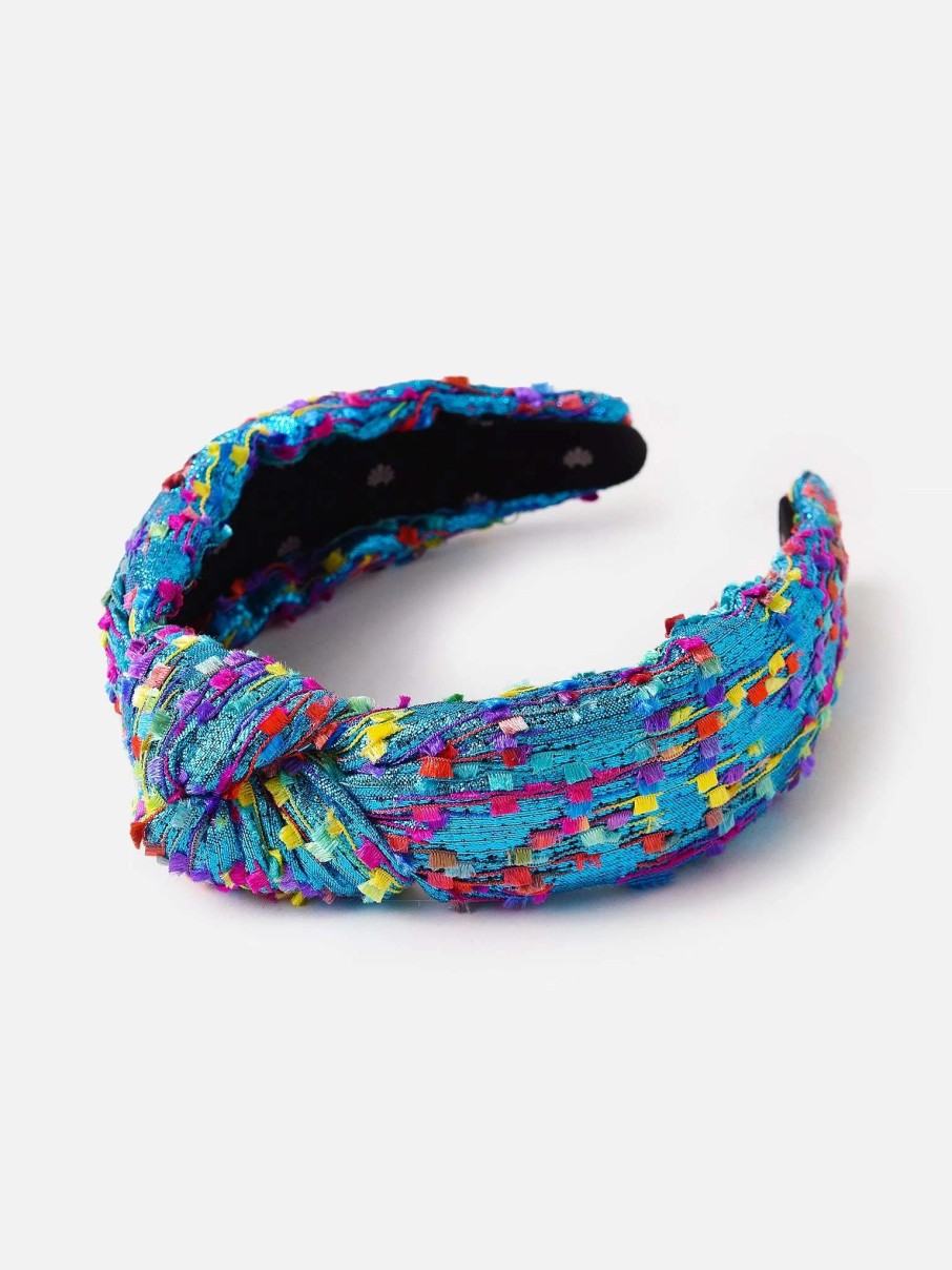 Hair Accessories * | Lele Sadoughi Women'S Shimmer Confetti Knotted Headband Blue Raspberry