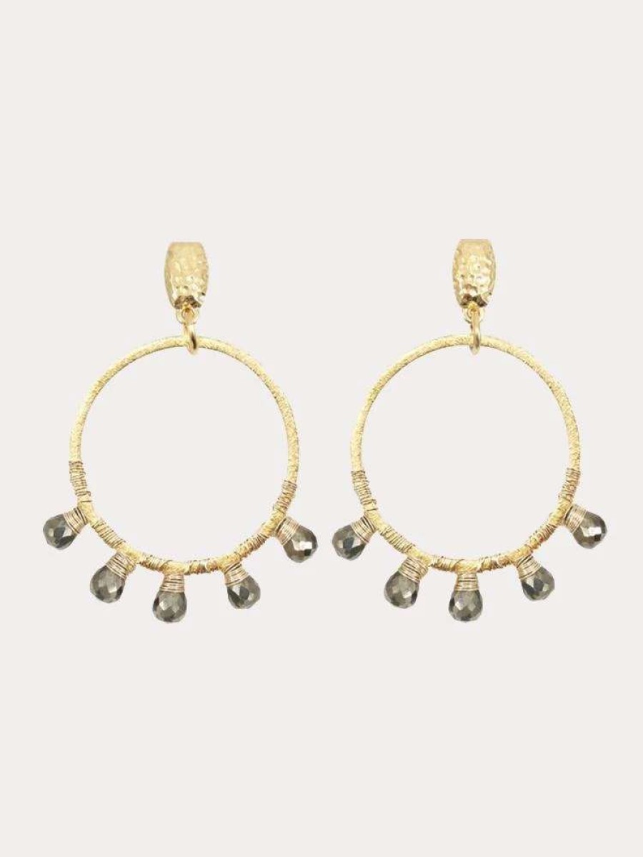 Jewelry * | Nicole Leigh Jewelry Halle Earrings Smoky Quartz