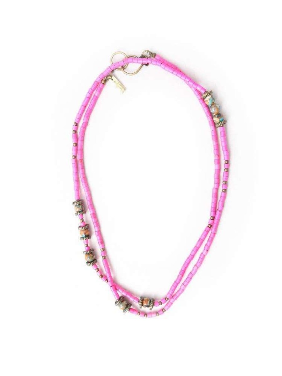 Jewelry * | Betty James La Joya Necklace Magenta