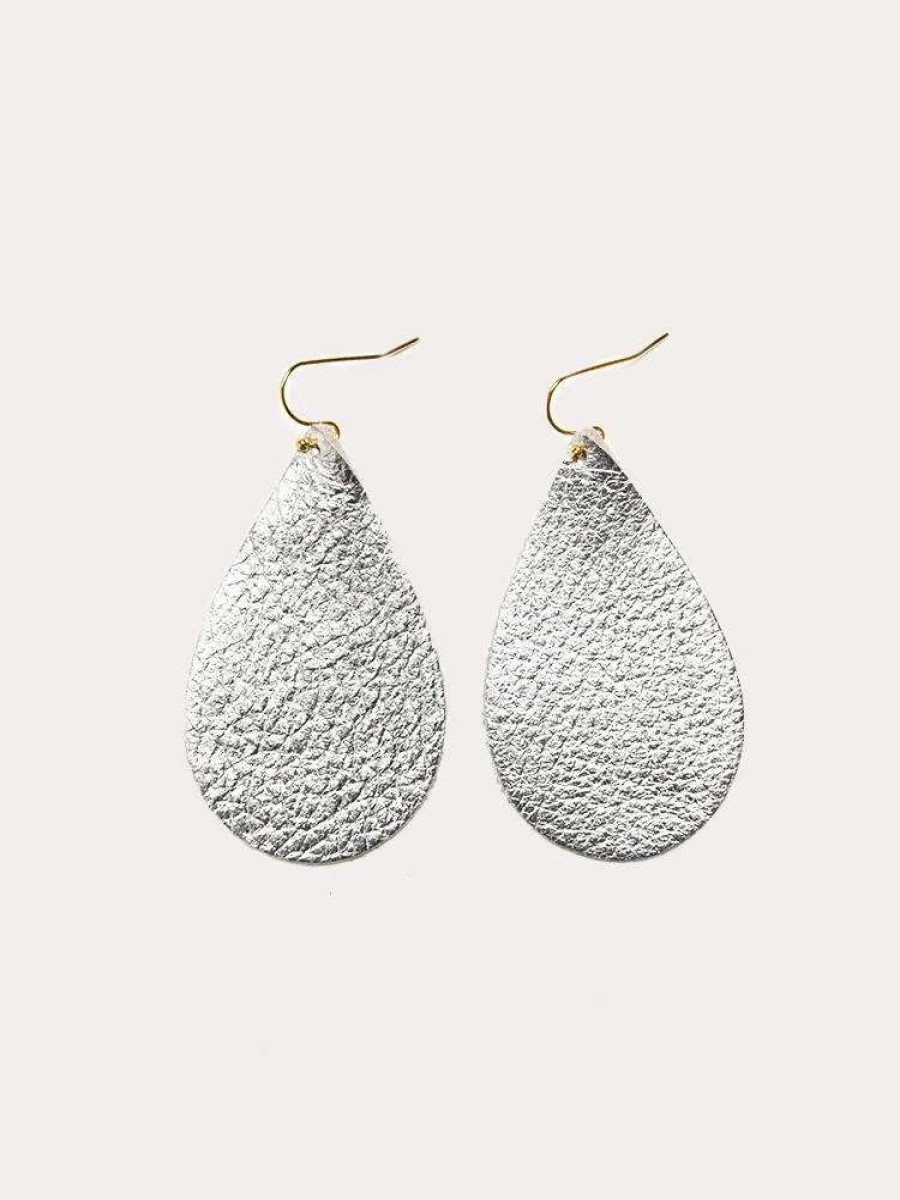 Jewelry * | Parker And Hyde Leather Teardrop Earrings