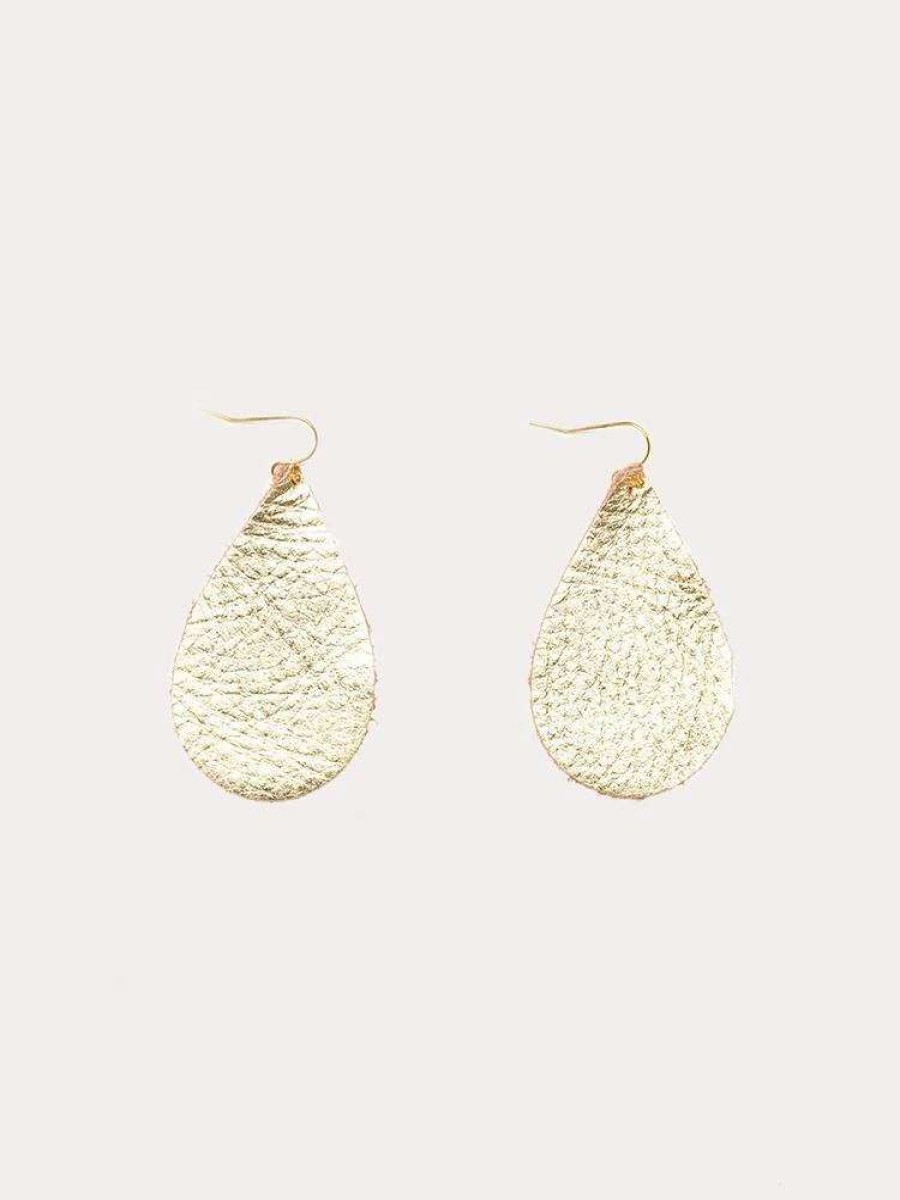 Jewelry * | Parker And Hyde Leather Teardrop Earrings