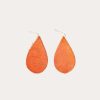 Jewelry * | Parker And Hyde Cowhide Teardrop Earrings Orange