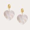 Jewelry * | Neely Phelan Mother Of Pearl Hear Drop Earrings