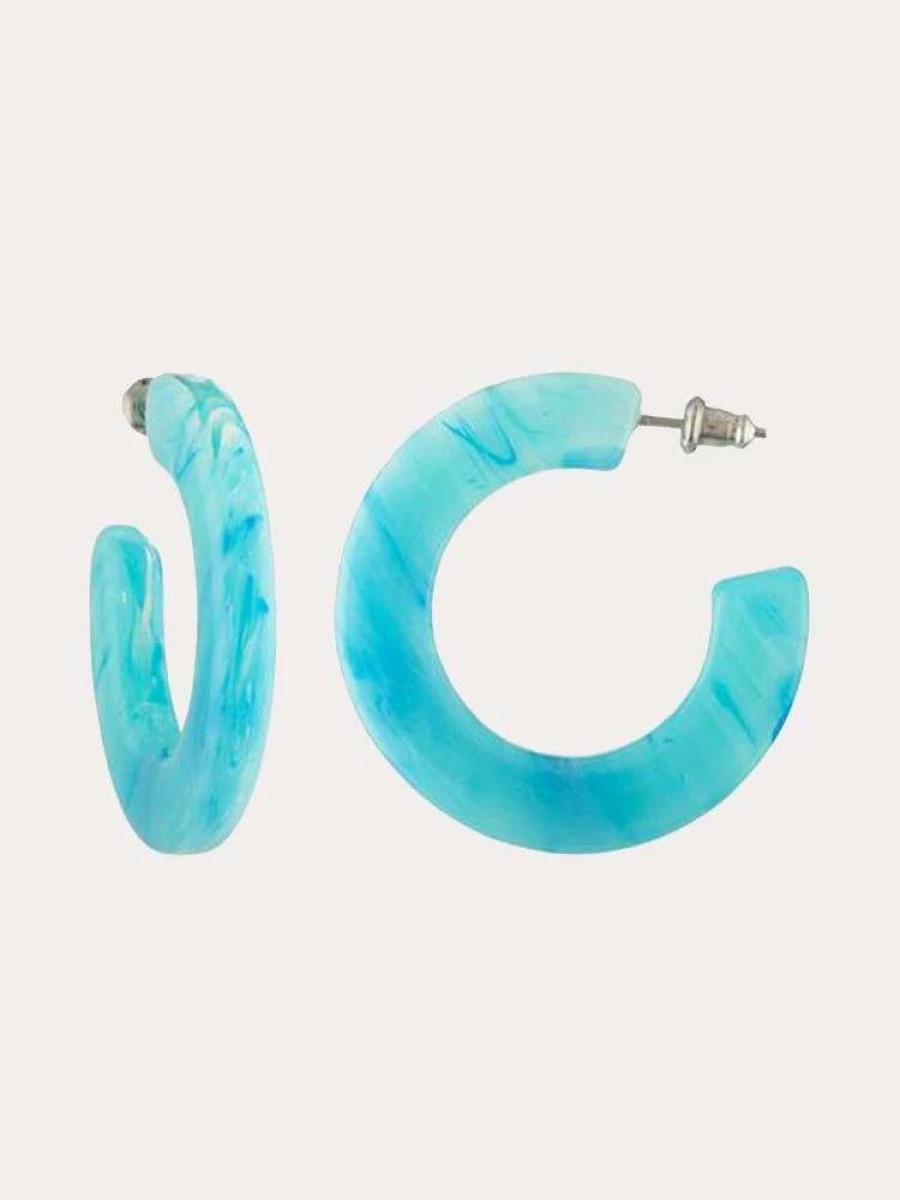 Jewelry * | Machete Kate Hoop Earrings In French Coast Blue