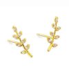 Jewelry * | Tai Gold Cz Leaf Studs