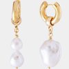 Jewelry * | Martha Calvo Mismatched Baroque Pearl Earring Gold/Pearl