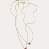 Jewelry * | Jennifer Zeuner Jewelry Jennifer Zeuner Mia Mini Enamel Necklace Yellow Gold- Red Enamel