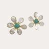 Jewelry * | Ever Alice Pearl Flower Stud Earrings Chalcedony