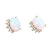 Jewelry * | Tai Oval Stone With 5 Cz Crown Studs Gold