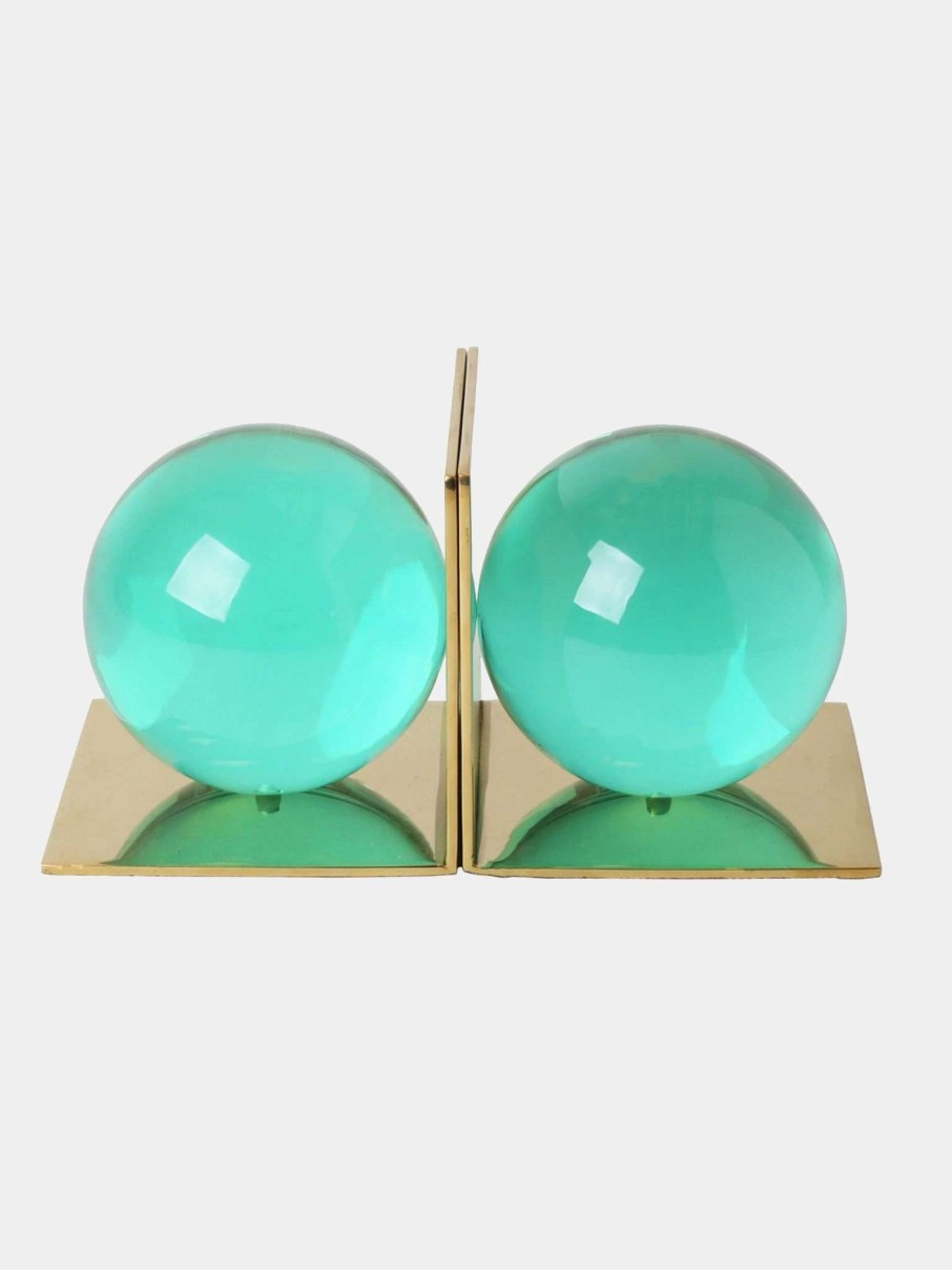 Decor * | Jonathan Adler Globo Bookends Green