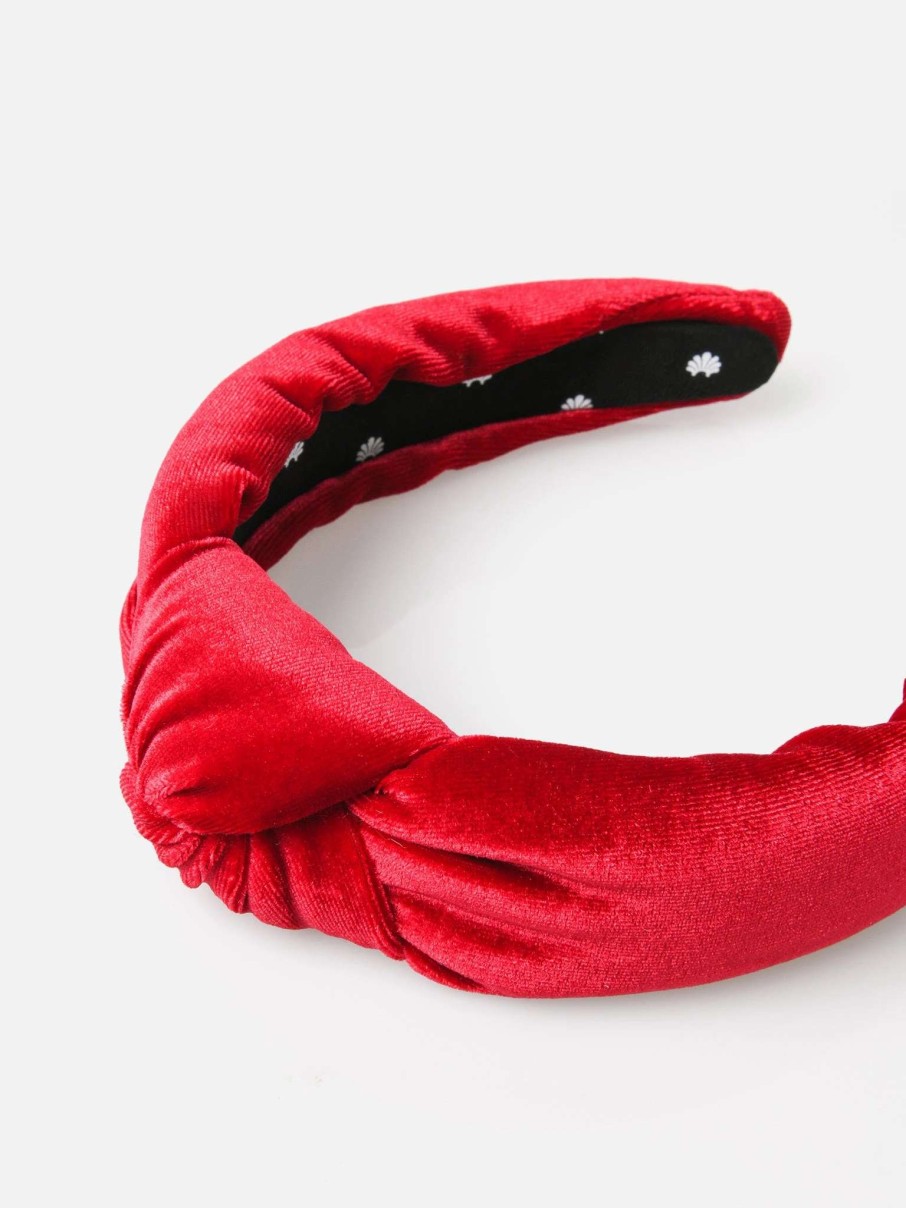 Jewelry * | Lele Sadoughi Women'S Velvet Knotted Headband Red