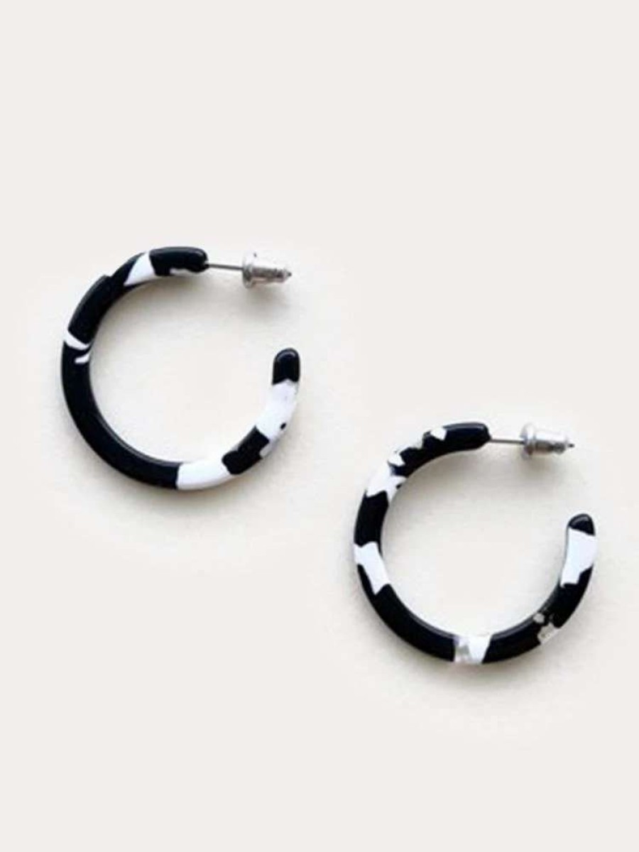 Jewelry * | Machete Mini Hoops Noir Tortoise