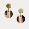 Jewelry * | Sunshine Tienda Mini Stripe Circle Earrings Peach