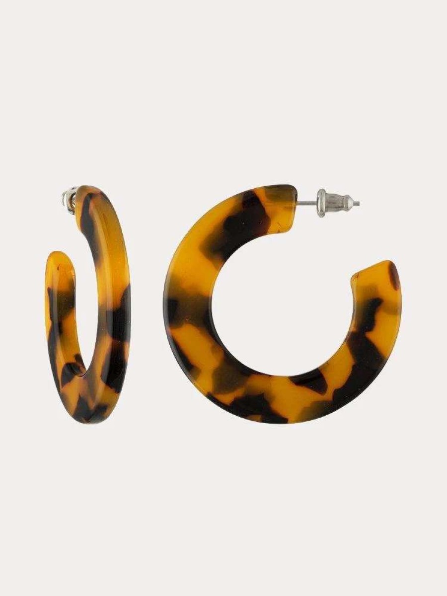 Jewelry * | Machete Kate Hoop Earrings In Classic Tortoise