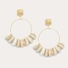 Jewelry * | Neely Phelan Cowrie Shell Hoop Earrings Off White