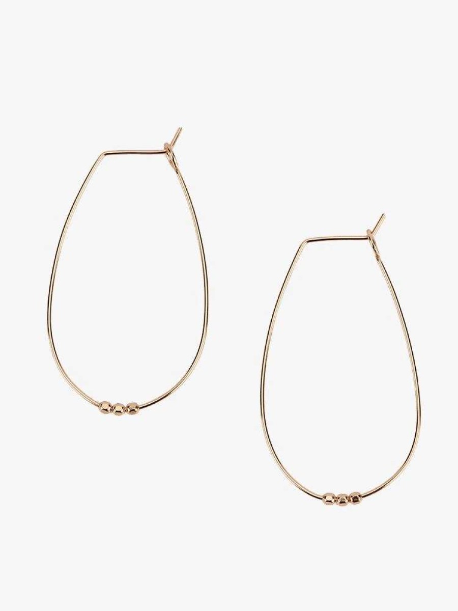 Jewelry * | S. Bell Women'S Petite Bead On Hoop Earrings 14K Gold