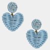 Jewelry * | Neely Phelan Penelope Bonnet Rattan Hearts Earring Blue