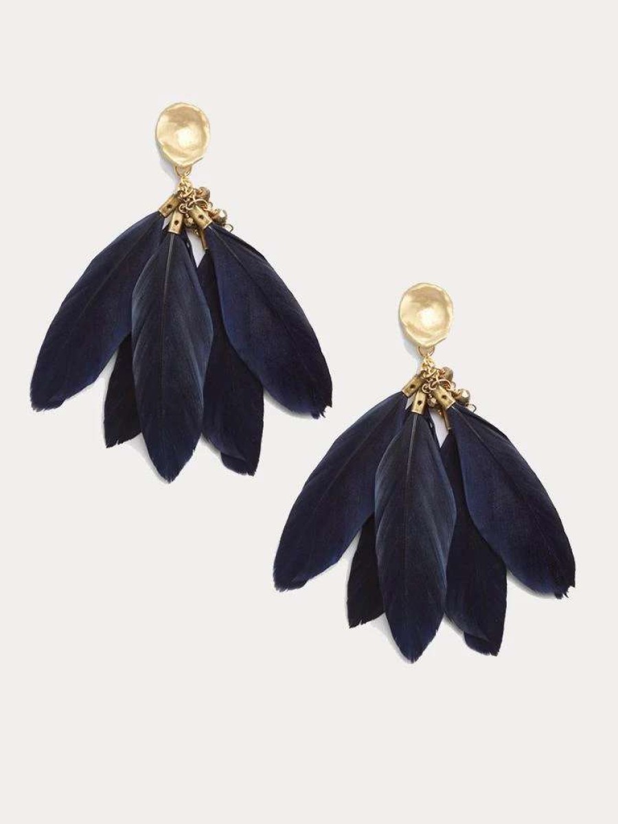 Jewelry * | Ever Alice Feather Earrings