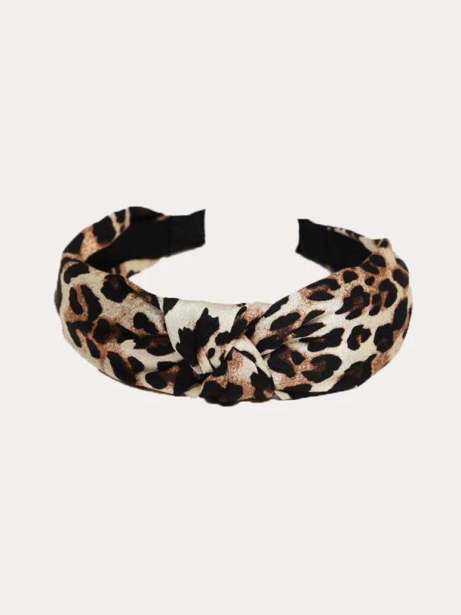 Jewelry * | Arthur Jane Claire Leopard Top Knot Headband