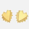 Jewelry * | Accessory Concierge Hammered Heart Stud Earring Gold