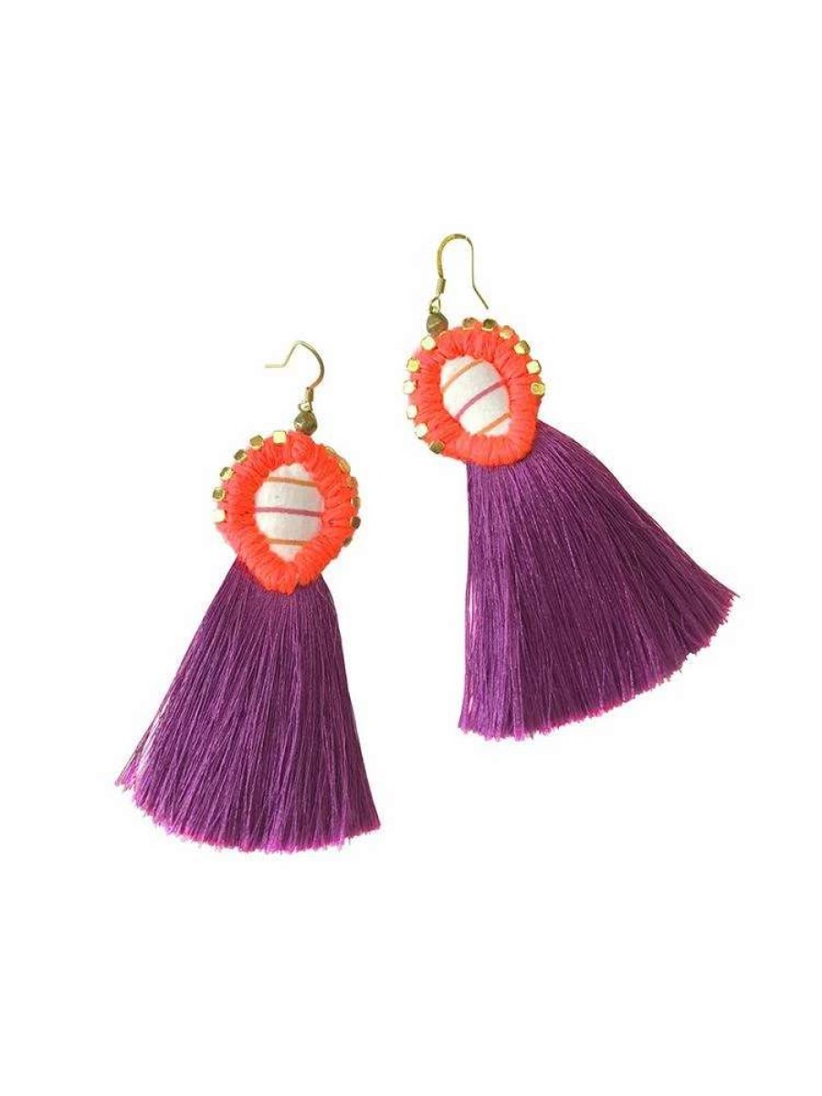 Jewelry * | Gaia Faye Earring Purple