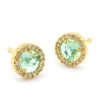 Jewelry * | Tai Glass With Gold Cz Round Stud