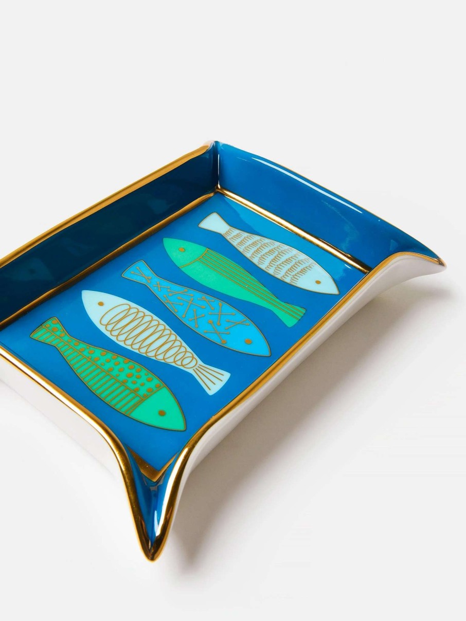 Decor * | Jonathan Adler Fish Valet Tray Blue