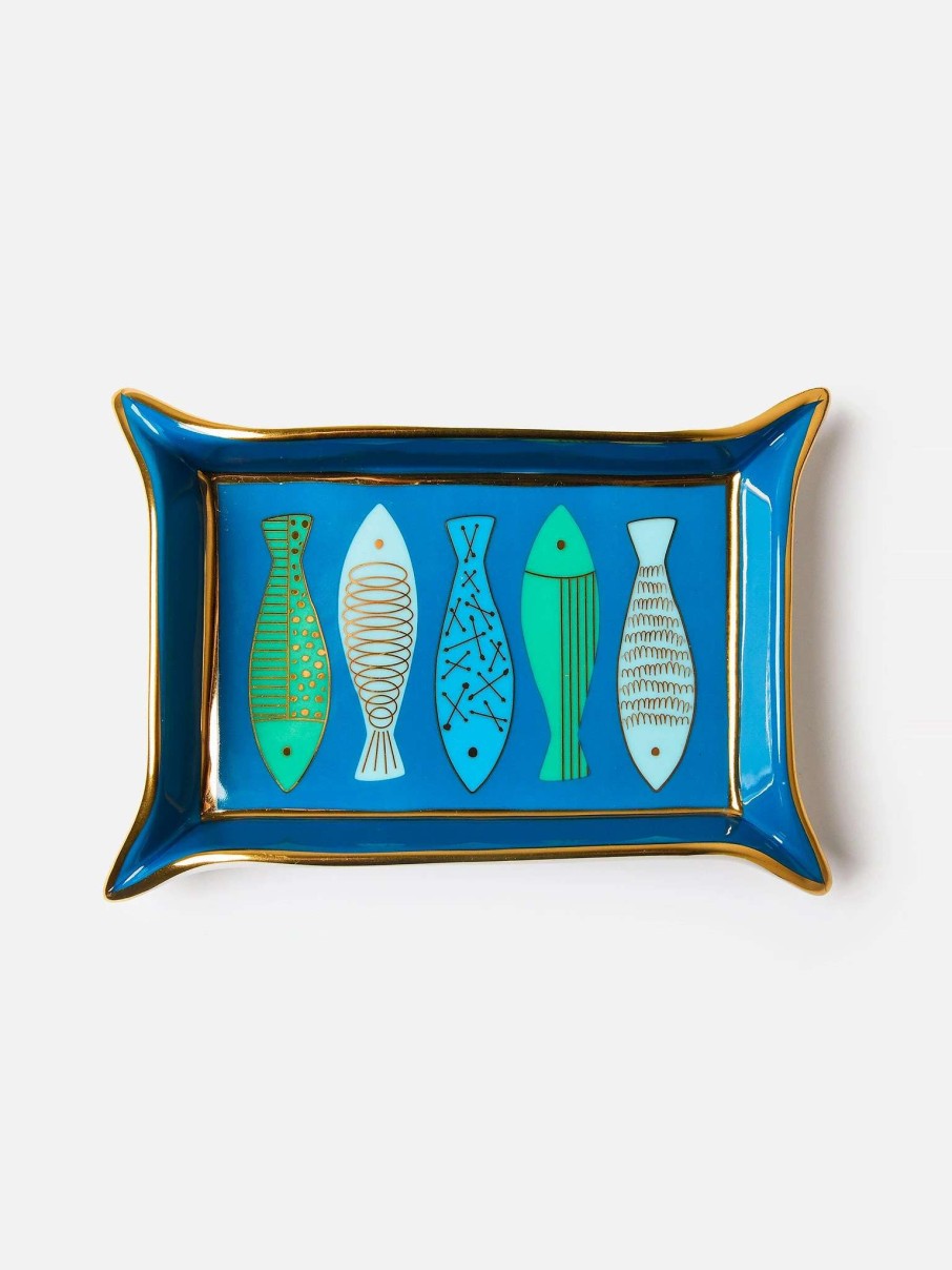 Decor * | Jonathan Adler Fish Valet Tray Blue