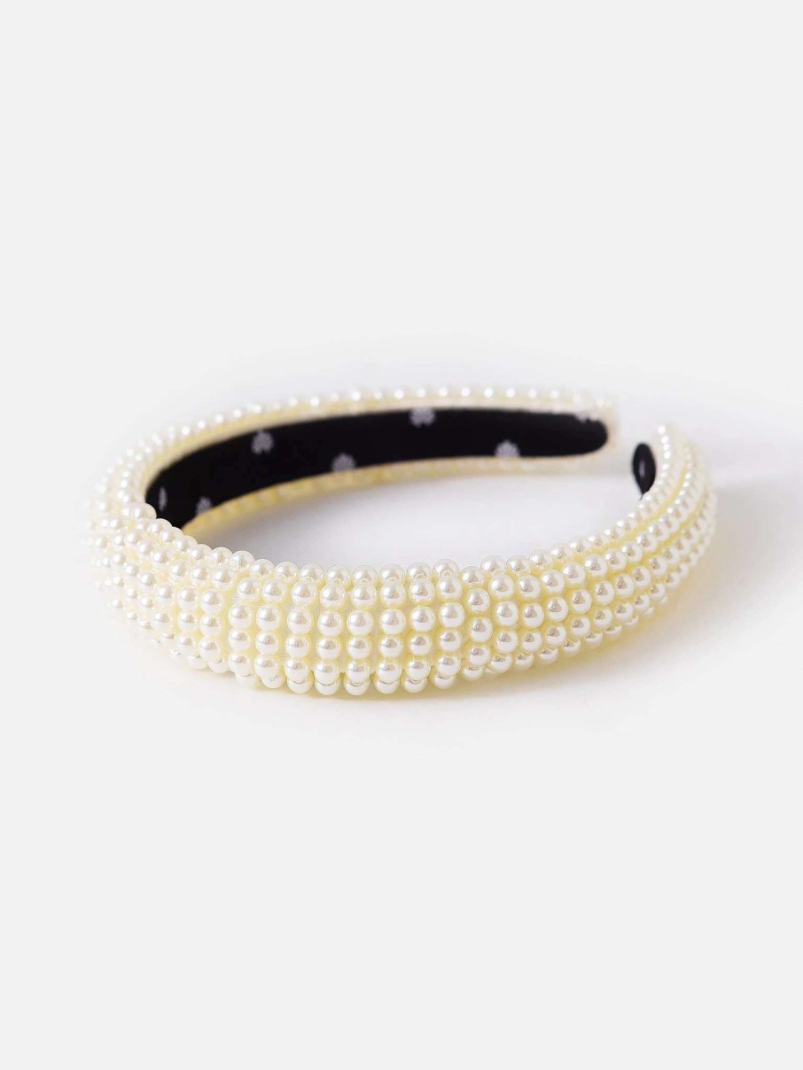 Jewelry * | Lele Sadoughi Women'S All Over Pearl Alice Headband Ivory 100