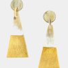 Jewelry * | Sunshine Tienda Gold Dipped Triangle Earring White/Gold