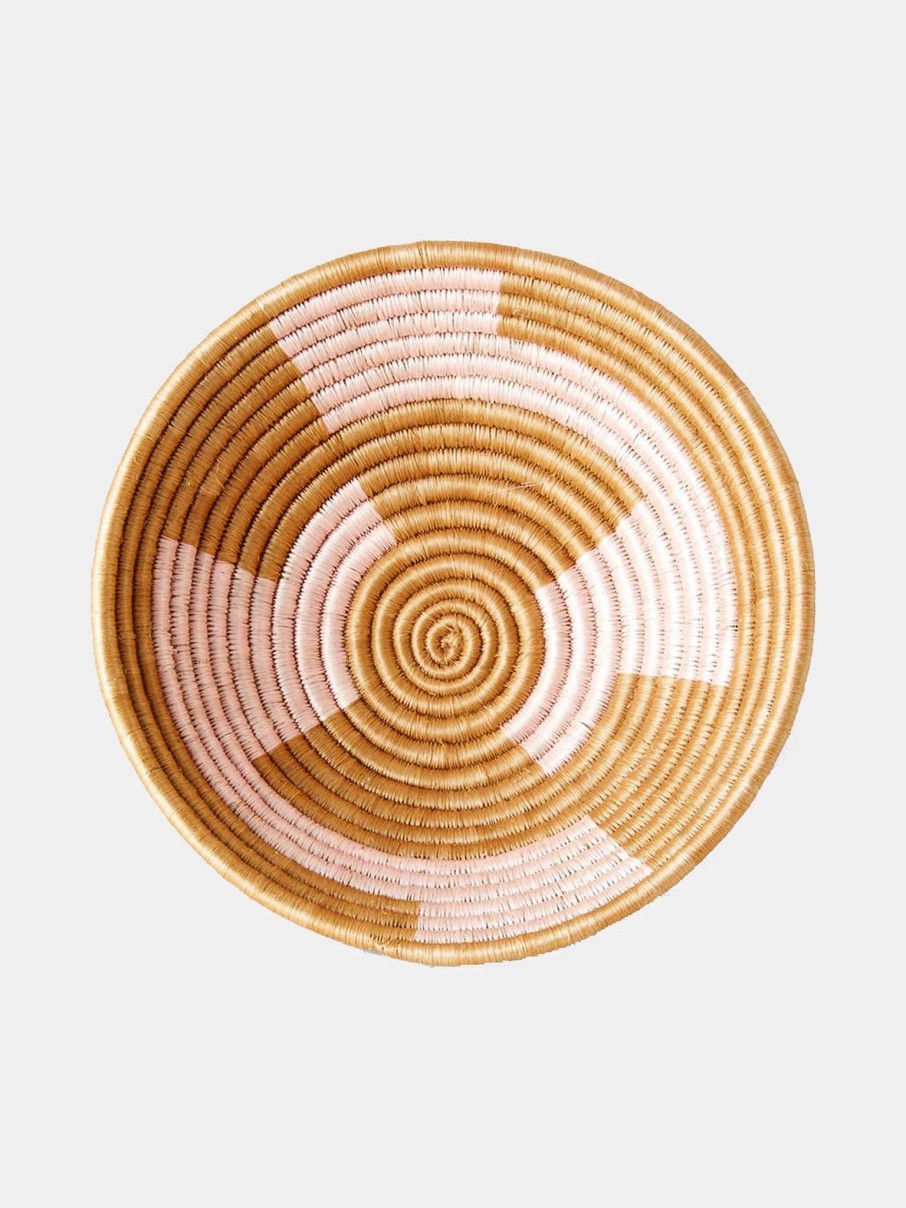 Decor * | Indego Africa Tea Zig Zag Plateau Basket Pink