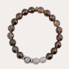 Jewelry * | Nicole Leigh Jewelry Kennedy Gunmetal With Pave Ball Bracelet Smokey Quartz Smoky Quartz/Gray